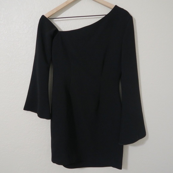 NEW Rachel Zoe Harper One Shoulder Mini Dress Cocktail Floral Embellished‎ Black - Picture 9 of 11